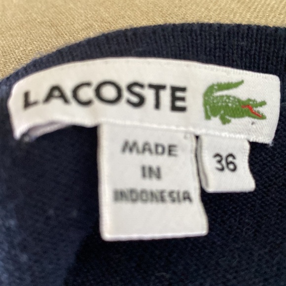 Lacoste Navy Blue Scoop Neck Short Sleeve Tunic Sweater Dress - 36 - XS 4 - Picture 10 of 12